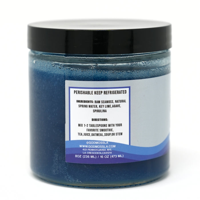 Spirulina Blue Seamoss Gel - GodMoss