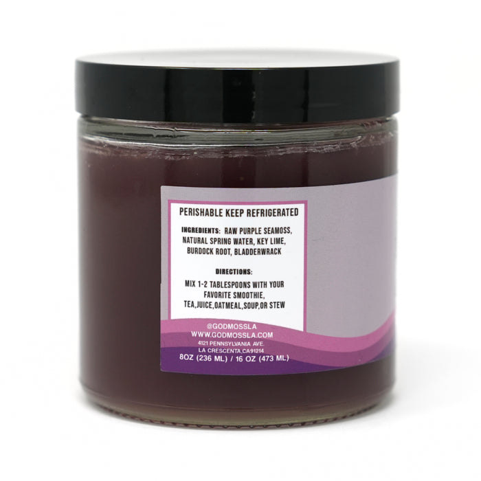 Divine Purple Seamoss Gel with Burdock Root & Bladderwrack - GodMoss